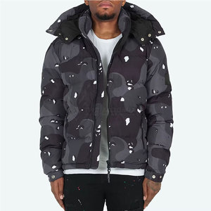 Veste matelassée pour homme en polyester avec logo personnalisé sur le devant, imperméable, pour usage extérieur, vente en gros - Product Image 4