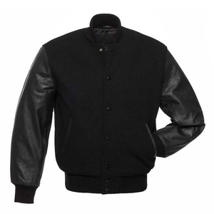 Veste universitaire noire personnalisée pour hommes - Product Image 1