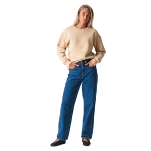 Sweat-shirt uni élégant pour femmes, col rond, polaire doux, parfait pour les tenues décontractées, les superpositions et la saison hivernale - Product Image 3