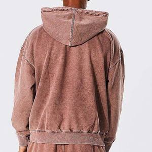 Sudaderas con capucha al por mayor en blanco Zip up Hoodies Unisex Pullover de alta calidad para hombre de gran tamaño Fleece Acid Wash Zip up Hoodie - Product Image 2