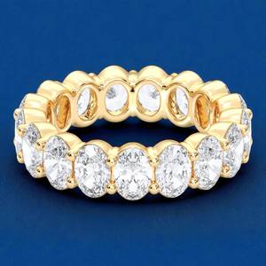 5.00 Carat F-G/VS Lab Grown Oval Cut Diamond Full Eternity Pave Set Bague de mariage en argent sterling unisexe - Product Image 6