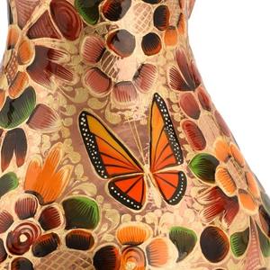 Jarra de Agua de Cobre Puro Pintada a Mano |   Elegante Diseño Floral y de Mariposas - Product Image 3