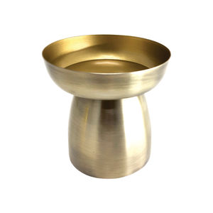 Lot de 3 bougeoirs en aluminium couleur or petite taille support de bougies en bois pour mariage et décoration de Table personnalisée - Product Image 6