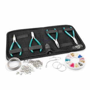 Kit d'outils de fabrication de bijoux 4 pièces, jeu de pinces de précision en acier inoxydable pour la fabrication de perles, l'enroulement de fil, le bricolage, la réparation - Product Image 1
