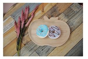 Plateau créatif en bois d'acacia Assiette rectangulaire en bois Ensemble d'assiettes rétro pour hôtel Western Food Plate Bowl - Product Image 4