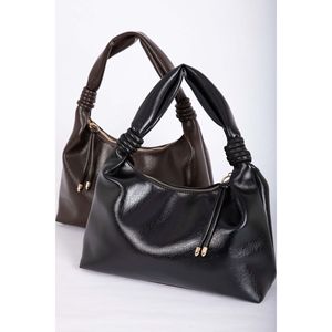 Elegante Bolso de Mano y Hombro Negro con Detalle de Cordón, Accesorios de Ropa - Product Image 3
