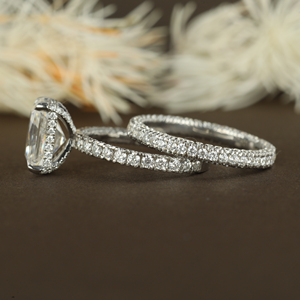 Bague de mariage personnalisée sertie d'une bande empilable pour cadeau d'anniversaire de fiançailles pour elle en diamants cultivés en laboratoire - Product Image 6