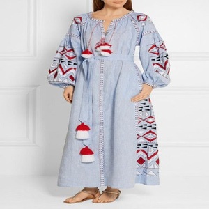 Nuevo Vestido Camisero Holgado Coreano de Lino 100% para Mujer, Talla Grande, Transpirable, Antiarrugas, Estilo Vintage, Abotonado, con Estampado de Puntos, Largo hasta la Rodilla, para Verano - Product Image 2