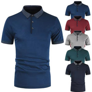Polo imprimé en tricot de coton grande taille pour hommes à manches courtes pour femmes T-shirt polo d'affaires avec tissu en coton mélangé - Product Image 2
