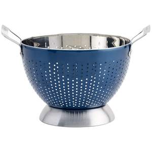 Stainless Steel <b>Colander</b> With polished surface look fine mesh design for stylish kitchens washing fruits vegetables daily use - Product Image 3