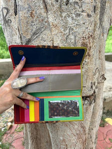 กระเป๋าคลัทช์หนังสำหรับผู้หญิงหนังแท้รีไซเคิลผมหนังแท้มีสไตล์กระเป๋าใส่บัตรเอทีเอ็มแบบอเนกประสงค์สีทันสมัย - Product Image 6