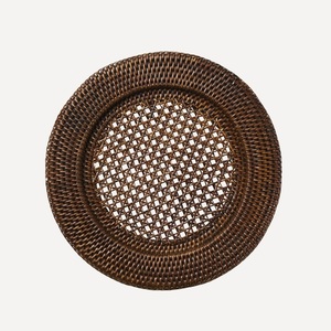 High Quality 32 cm Diameter Brown <b>Round</b> Rattan Charger Woven <b>Placemat</b> Modern Design Style From Vietnam - Product Image 1