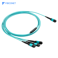 Kabel Serat Optik Data Center SM 9/125 MPO ke 8 LC APC Polaritas B