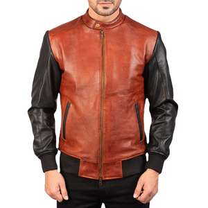Blouson de motard en cuir personnalisé Blouson en cuir PU Blouson en cuir de motard pour hommes - Product Image 1