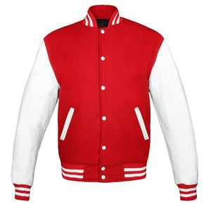 Veste de baseball universitaire en laine sur mesure OEM en gros pour hommes, col montant, logo frontal, coupe ajustée, veste d'hiver - Product Image 4
