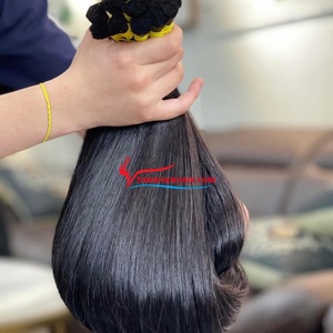 Precio de fábrica Extensiones de cabello a granel Color negro 100% Cabello humano vietnamita Súper sedoso Liso listo para enviar - Product Image 3