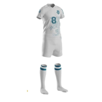 Ensemble de maillots d'entraînement de football unisexe populaire, respirant, avec logo personnalisé imprimé, 100% polyester, résistant à l'eau, pour hommes et femmes
