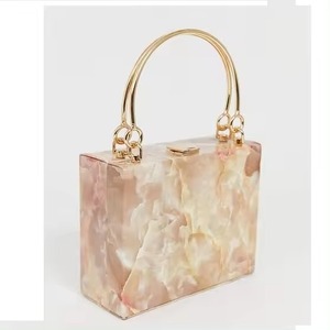 Haute qualité abordable résine nouvelle pochette de luxe travail Simple pour les femmes vêtements de fête embrayage soirée pochette résine marbre look - Product Image 5