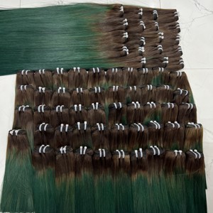 Os droit long Double dessiné brun armure Extensions de cheveux cuticules alignés vierge vietnamien cheveux humains teints 100g - Product Image 2