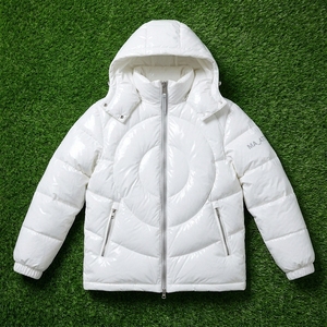 Veste d'hiver matelassée pour homme, à capuche, brillante, chaude, zippée, pour l'extérieur, avec coutures circulaires, OEM ODM, vente en gros - Product Image 5