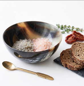 Best Selling Carved Buffalo Horn Vintage Salad Fruit Serving Bowl Indian Horn <b>Dinnerware</b> for Business Gifts - Product Image 1