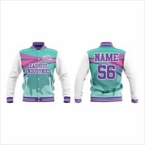 Chaqueta Varsity de Béisbol Personalizada de Alta Calidad con Cierre de Cremallera y Cuello Alto para Hombre, Estilo Urbano, Nueva Colección de Otoño - Product Image 1