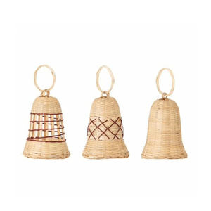 Creative Rattan Bell <b>Christmas</b> Ornament Rustic Tree Hanging Wicker Craft Gift <b>Box</b> Decor Home Party Rattan Bell DIY Holiday - Product Image 6