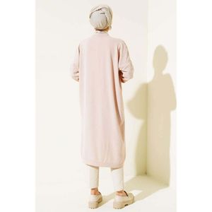 Aerobin <b>Beige</b> <b>Long</b> <b>Cardigan</b> with Buttons on the Front - Product Image 3