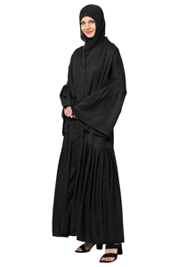 Nueva moda mujer Naqab manga larga línea única negro Burqa sólido estilo étnico Hijab islámico musulmán tradicional musulmán - Product Image 2