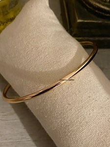 2025 classique rond or 3MM simple cercle Simple Style laiton mode Bracelet pur laiton élégant simple cercle bracelets - Product Image 4