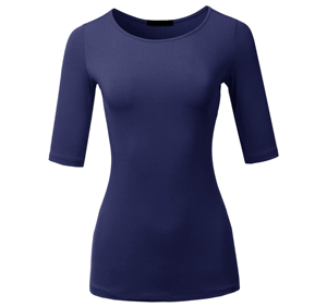 เสื้อยืดผู้หญิงสไตล์สีพื้นระบายอากาศ - Product Image 1