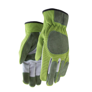 High Quality <b>Leather</b> Flexi-Riggers <b>Green</b> <b>Leather</b> Work <b>Gloves</b> for Hands Manufacturer and Exporter - Product Image 3