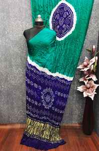 <b>Handmade</b> Pure Gajji Bandhani Saree Hand Dyeing Lagadi Patta Traditional Indian Ethnic Party Wholesale Bulk Supplier - Product Image 6