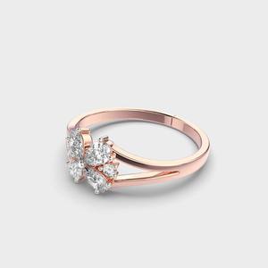 แหวนหมั้นเพชรทรงลูกแพร์ 1.50 กะรัต เพชรเลี้ยงในห้องปฏิบัติการ ดีไซน์รูปผีเสื้อประดับดอกไม้ แหวนแต่งงานสไตล์ลำลอง ชุบโรเดียม - Product Image 2