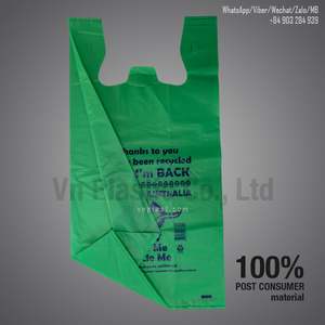 Economy Reusable Recycled <b>Plastic</b> Bag with D2W <b>Degradation</b> Eco-Friendly and Sustainable 1-4 Colors - Product Image 1
