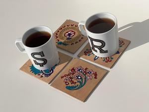 Dessous de verre en écorce et pierre en bois rustique Tapis de boisson au design classique unique pour la décoration quotidienne de la cuisine ou de la salle à manger - Product Image 5