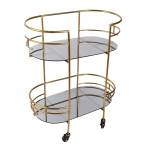 Chariot de service de luxe en métal Chariot de service de concepteur fait main de couleur personnalisée Chariot en métal de luxe élégant classique - Product Image 6