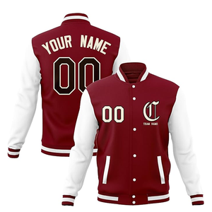 Chaqueta de béisbol Varsity personalizada para adultos y jóvenes cortavientos ligero Split Letterman Bomber para la temporada de invierno - Product Image 1