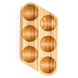 Porte-oeufs en bois écologique ustensiles de cuisine comptoir plateau de stockage d'oeufs en bois d'acacia supports d'oeufs bruns faits à la main - Product Image 2