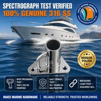 Support de mât de bateau en acier inoxydable avec base triangulaire, 90 degrés, 25mm(1 pouce)