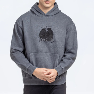 Sweat à capuche chaud à impression numérique 100% coton pour hommes Tissu lourd d'hiver avec un look élégant - Product Image 1