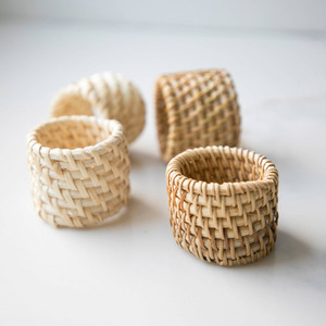 Anillos circulares de ratán para servilletas, decoración de mesa para bodas y fiestas, juegos de anillos para servilletas trenzados a mano - Product Image 5