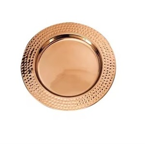 Plaque de charge en métal nickelé fini nouveau look chargeur en métal pour la décoration de mariage et d'événement - Product Image 5