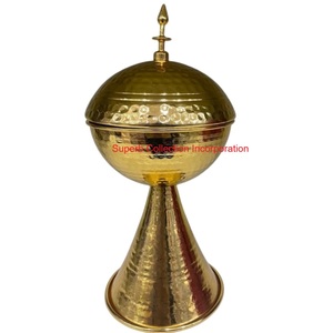 Bol de Date de Décoration de Maison de Design Fabuleux avec Couvercle Bol de Service en Métal Martelé de Première Qualité pour la Décoration du Ramadan - Product Image 2