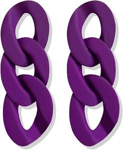 Pendientes de aro de resina chapados en oro de estilo clásico para mujer, diseño elegante de patrón de amor navideño para fiestas, regalos de negocios al por mayor - Product Image 2