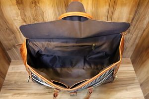 Western Leather Duffel Genuine Leather Duffel Aztec Southwest Weekender Duffle Weekender Travel Duffel - Product Image 5