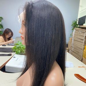 Peluca de encaje Frontal largo de cabello humano 100%, cutícula de encaje transparente alineada para todos los colores y rango de peso - Product Image 3