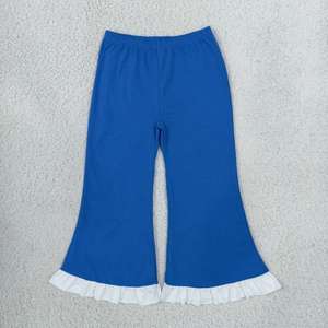 Ensemble 2 pièces pour petites filles, sweat-shirt vert à manches longues et pantalon évasé avec volants blancs, vêtements de printemps - Product Image 6