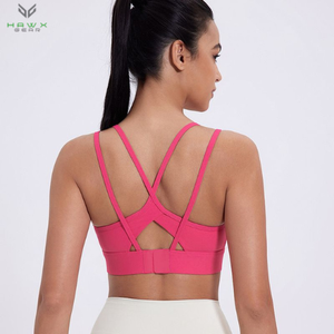 Soutien-gorge de sport d'entraînement respirant à séchage rapide pour femmes soutien-gorge de yoga sexy à dos croisé logo personnalisé - Product Image 4