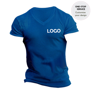 T-shirt de sport à logo personnalisé pour hommes, vêtements d'entraînement de sport à séchage rapide avec compresse, chemise de sport avec imprimé graphique - Product Image 3